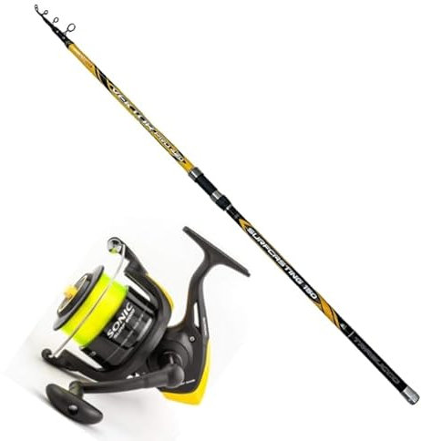Kit surfcasting canna Trabucco vektor 4,00 mt 150gr + mulinello trabucco sonic 8000