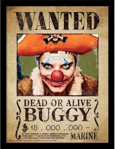 Pyramid International Gerahmte Leinwand One Piece – Buggy Wanted – 30 x 40 cm – offizielles Lizenzprodukt