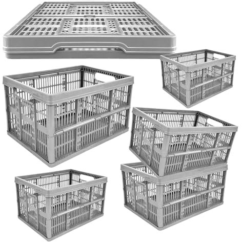 Pluto Packaging 32 Litre Multipurpose Foldable Stacking Crates Complete With Handles Perefct For Storage (2)