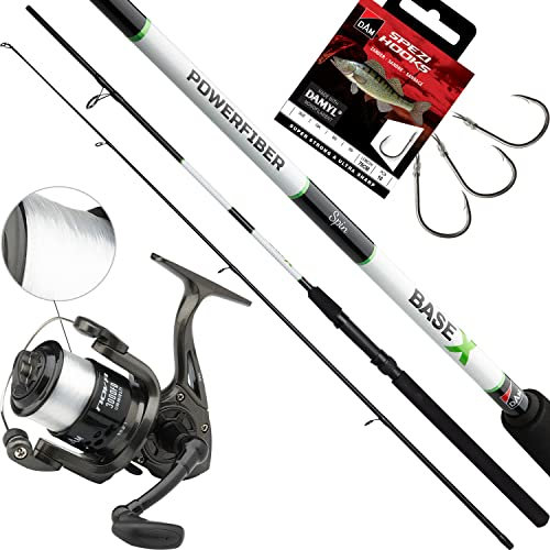 Fischzeux Angelset Zander Forelle - Base-X Allround komplett mit Rute 2,40 m