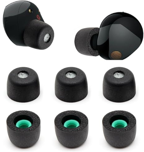 Memory Foam Ear Buds für Sony WF-1000XM5, Ohrstöpsel Ersatz Sony Ear Piece Foam Tips für WF-1000XM5 Fit Charging Case (Matte Oberfläche, 3 Paar, M)