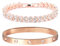 TOFBS Set Bracciale Donna Argento con Zirconi Regolabile Oro Braccialetto Rigido Catena Braccialetti Elegante Set Bracciali per Compleanno Donna Regalo Rosa