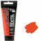 Krevo Art Stoffmalfarben Stofffarben Waschfest Textilfarbe hellrot Acrylfarbe Wasserbasis | 60ml Tube | Textilfarbe waschmaschinenfest zum Fixieren | Deckend für helle und dunkle Stoffe