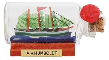 FLADO Sailboat In A Bottle, Finished Model Ship In A Glass Bottle, Ship and Boat Kit Vessel Set, Children's Room Decoration Model (6.5 * 2.5 * 3.5 cm)