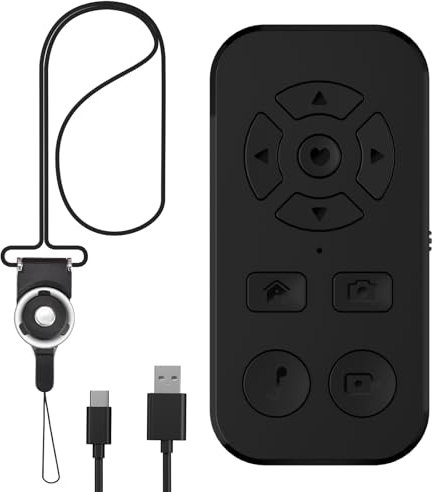 TikTok Scrolling Remote Control for iPhone, iPad, iOS, Android, Bluetooth Remote Control For Kindle App Page Turner,Camera Photo, Video Like Clicker for iPhone,Samsung,Smartphone, Black