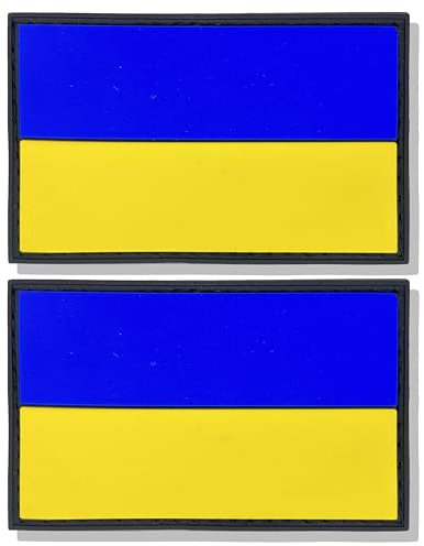 stidsds Ukraine-Flagge, Ukraine-Flagge, taktischer Aufnäher, Ukraine-Flaggen, PVC, Klettverschluss, für Kleidung, Hüte, Rucksäcke, Stolz, Dekorationen, 2 Stück