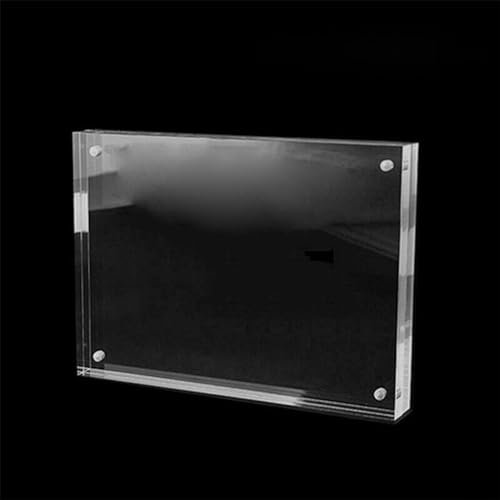 EpheyFIF Transparenter Acryl-Bilderrahmen, magnetischer Posterständer, doppelseitiger Display-Block, für Heimbüro (6 x 9 cm)