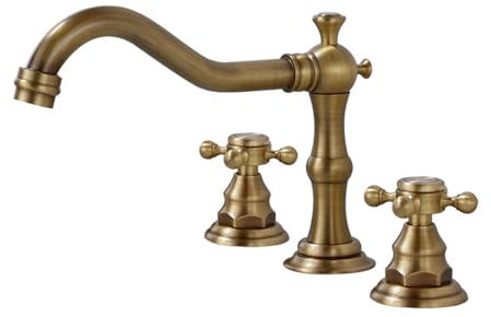 Grifo Latón Antiguo Frío Y Caliente Grifo Lavabo 3 Piezas Grifo Vintage 2 Mandos,antiguo