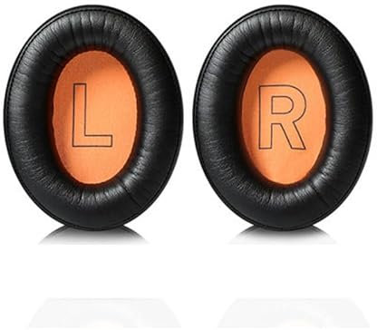 Ersatz-Ohrpolster für Kingston HyperX Cloud Hurricane 2/Cloud Alpha, Alpha S, Ohrpolster aus Hochwertiges hautähnliches Leder, Schwarz + Orange