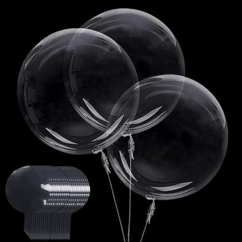 Ballons Transparents, 50 PCS Bobo Jumbo à Bulles 12 Pouces pour Fête Anniversaire Décoration Maison Noël Mariage Festival