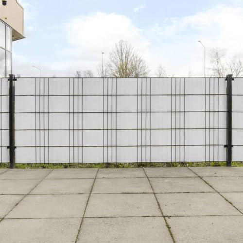 Sufrk Balkon-Sichtschutze 10 STK. Weiß 255x19 cm Balkonbespannung Sichtschutz FüR Den Garten Sichtschutz Zaun Poly Rattan