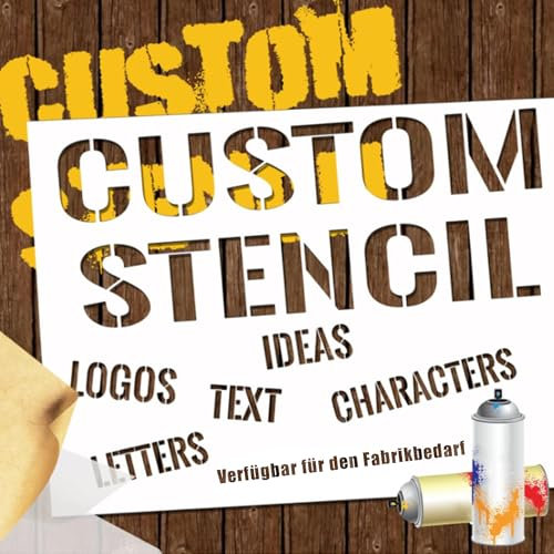 Personalisierung Schablonen zum Sprühen, Erstellen eigener, personalisierter Schablonen mit Logo/Text, geeignet für Holz, Papier, Stoff, Keramik, Kunststoff, Mehrzweck-Schriftzugschablonen