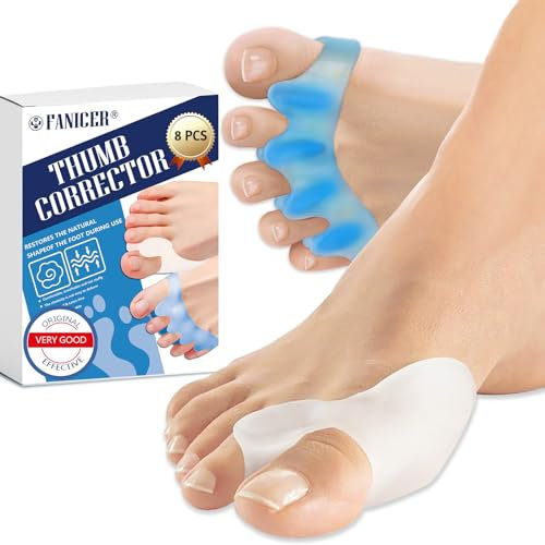 8 Stücke Zehentrenner Silikon,Hammerzehen Korrektoren,Fußausrichtung Zehenstrecker für Überlappende Zehen Damen und Herren,Zehenspreizer für korrekte valgus,wiederholbare waschbare Zehentrenner