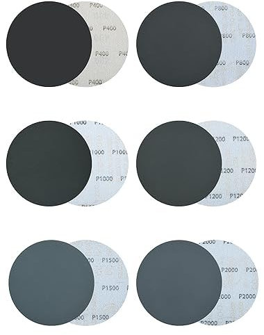 40Pcs 180mm Drywall Sanding Discs 400/600/800/1000/1200/1500/2000/3000 Grit Waterproof Sandpaper, 7 Inch Wet/Dry Hook & Loop Abrasive Disc for Walls, Cars, Metal, Wood