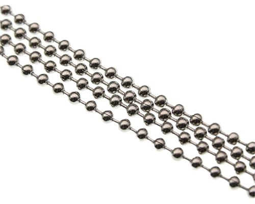 NihaoWXM 1,5/2,0/2,4/3,2–10 mm Perlenkugel-Edelstahl-Kugelperlenketten und Verbindungsverschluss for DIY-Halsketten-Schmuckherstellung Kugelkette(5mm 5Meters)