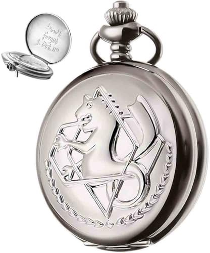 Kette Uhr des Alchemisten Farbe Silber - Durchmesser 5 cm Kette 35 cm