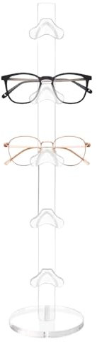 Espositore per Occhiali da Sole, Porta Occhiali in Acrilico a 5 Strati di Grande capacità con Base Stabile per Tavolo, Cassettiera, Comodino, Camera da Letto