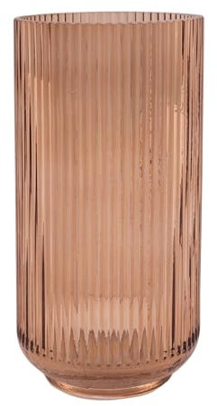 Point-Virgule Vaso in vetro, decorazione per la casa dal design elegante, moka, 14,3 x 28 cm