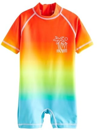 NEXT Jungen Standard Sonnenschutz-Badeanzug Rainbow Dip Dye Numeric_62-Numeric_68