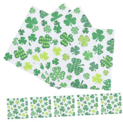LOEFLIFA 20Stücke Patrick's Day Servietten mit Irischen Kleeblatt-motiven Grüne Dekorative Papierservietten für Hochzeiten Dinner-partys und Festliche Anlässe