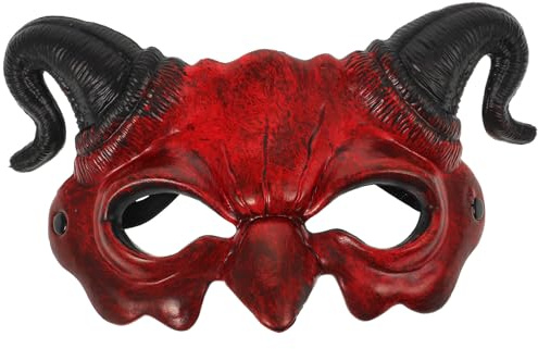 Toddmomy 1 Teufelsmaske Mit Hörnern: Gruselige Geister-Halbmaske Für Halloween-Maskenball-Cosplay-Kostümzubehör