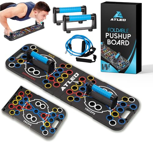 Planche de Pompe Musculation 12 en 1 Push Up Board Multifonction avec Poignées, Bandes, Antidérapants Musculation Homme/Femme, Calisthenics, Fitness Maison