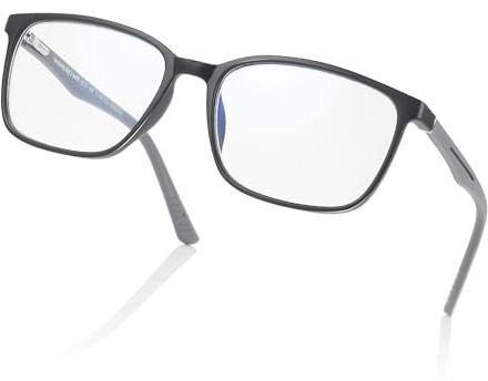 ZENOTTIC Occhiali con Filtro Luce Blu, Occhiali da Lettura Uomo con Montatura TR Quadrata, Antiriflesso per Sport e Computer Nero 2 Dioptres