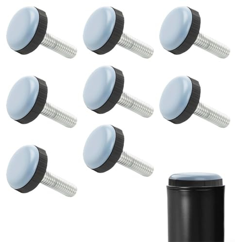 HomeVortex Möbelgleiter mit M6-Gewinde, Bodenschoner aus Stahl und Gummi für Stühle, Tische, Schränke, für Teppich-, PVC-, Laminat- und Linoleumböden, 24 mm Schraubenlänge