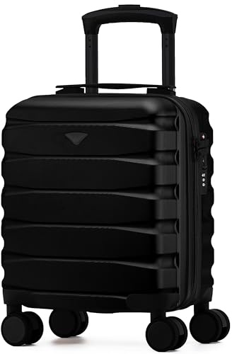 Flight Knight Lightweight Travel Suitcase 40x30x20cm | Hard Shell Carry On Luggage with Aluminum Telescopic Handle, 8 Spinner Wheels & TSA Lock | Approved for easyJet, Vueling & Wizz Air