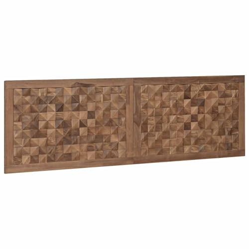 vidaXL Kopfteil Natur Massivholz Teak, Rustikales Teak Wandkopfteil, massives Holz Schlafzimmermöbel, platzsparendes Bettaccessoire, Landhaus Stil Deko