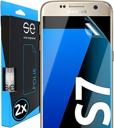 2x se® Film de Protection 3D Transparent pour Samsung Galaxy S7, Auto-réparateur, Compatible Empreinte & FaceID, Installation Sans Bulles, Résistant aux Chocs et Rayures, Fabriqué en Allemagne