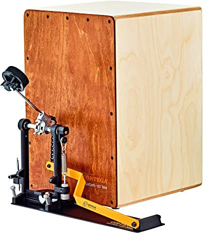 Ortega Guitars Percussion Series Bundle - Cajon und Pedal für den linken Fuß - Stomp Box Set - Inklusive Gigbag und Drum Key (OSTBCJ-BU)