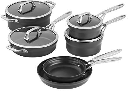 ZWILLING Motion Kochgeschirr-Set mit Antihaftbeschichtung, harteloxiert, 10-teilig, Grau