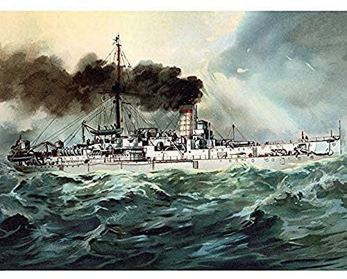 Graf German Navy SM Baden Schlachtschiff 1900 Illustration ungerahmt Wandbild Kunstdruck Poster Home Decor Premium