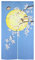 LIGICKY Noren Rideau Japonais Long Tapisserie Fenêtre Rideaux Panneau Tenture Tapisserie Décoration Bleu(85×150cm, Hibou&Arbre&Lune
