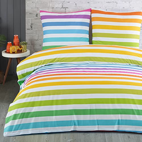 Buymax® Bettwäsche 135x200 100% Baumwolle 4-Teilig Bettbezug - Bettwäsche-Sets 135 x 200cm mit 2 mal Kissenbezüge 80x80cm, ÖKO-TEX Renforcé-Bettdeckenbezüge Set mit Reißverschluss