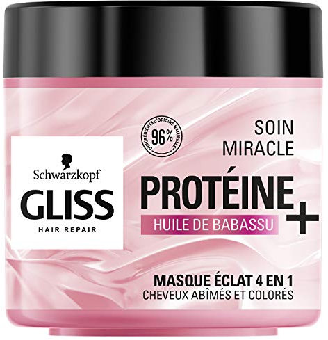 Schwarzkopf - Gliss - Miracle Eclat 4-in-1-Pflegemaske - geschädigtes und gefärbtes Haar - Haarpflege - 96% Inhaltsstoffe natürlichen Ursprungs - 400 ml