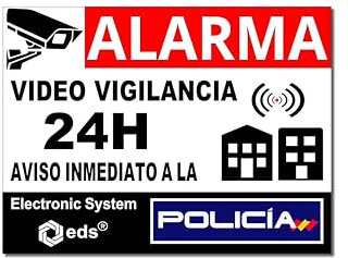 Egero - Pegatinas disuasorias x8 Antirrobo para Casa, Edificio, Comercio, Garaje. Pegatinas de videovigilancia de calidad profesional (Gran Policia)