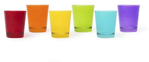 Excelsa Portofino Set 6 Bicchieri Acqua, Vetro, Multicolore