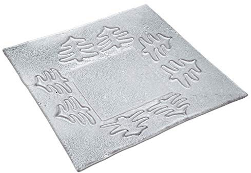 Macosa Home Van Well - Juego de 4 platos cuadrados de cristal (23 x 23 cm), diseño navideño