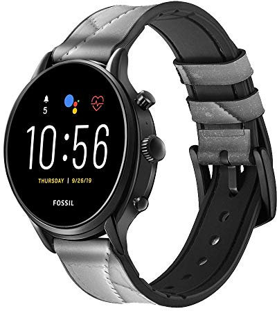 Volleyball Ball Cinturino in pelle Smartwatch per Fossil Womens Gen 5E, Womens Gen 4, Hybrid Smartwatch HR Charter taglia (18mm)