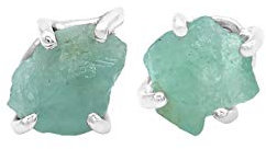 Starborn Roh Smaragd Edelstein Ohrstecker 925 Sterling Silber