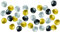 Folat 19895 - Latex Luftballons Oval - silber/schwarz/gold - glänzend - 13cm - 50 Stk.