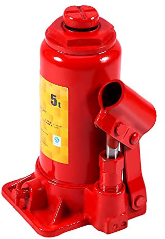 Cric Bouteille Hydraulique Cric Hydraulique 5T, Cric pour Caravane Cric Hydraulique en Métal, Crick Hydraulique Voiture Cric de Levage Universel Vertical pour Voiture/Van/Bateau/Camion