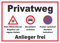 HB-Druck Privatweg KeinWinterdienst Durchfahrt Parken verboten Schild A4 (210x297mm)
