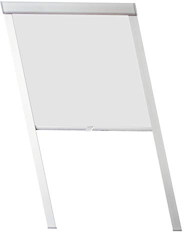 Lospitch Dachfenster Verdunkelungsrollo Grau Thermo-Rollo, 100% Verdunkelung, Silberne Seitenschienen, kompatibel mit Fenster Systeme Dachfenster GGL, GPU, GTU, GXU, GHU(97.3x116cm, S08)
