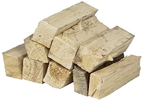 Flameup Brennholz Kiefer, Kaminholz ohne Rinde, 5-500kg Kiefernholz, Feuerholz für Ofen, Kamin, Kaminofen, Feuerschale, Grill, Holzscheite 25 cm, getrocknet, Menge:5 kg