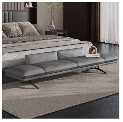 LIBANGRONG-888 Fensterbank Betthocker Schlafzimmer Nachttisch Lange Bank Licht Luxus High-End Garderobe Sofa Couch Bettbänke(Grigio)