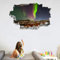 Aurora 3D Durchbruch Wandtattoo Mädchen Kinderzimmer Berge Wandaufkleber Dekorative Abnehmbare Wandsticker Vinyl für Junge Teenager Zimmer Wohnzimmer Schlafzimmer Wandbilder Deko 60 cm x 90 cm