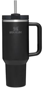 Stanley Quencher H2.0 FlowState Stainless Steel Vacuum Insulated Tumbler with Lid and Straw for Water, Iced Tea or Coffee, Smoothie and More, Black, 40 oz